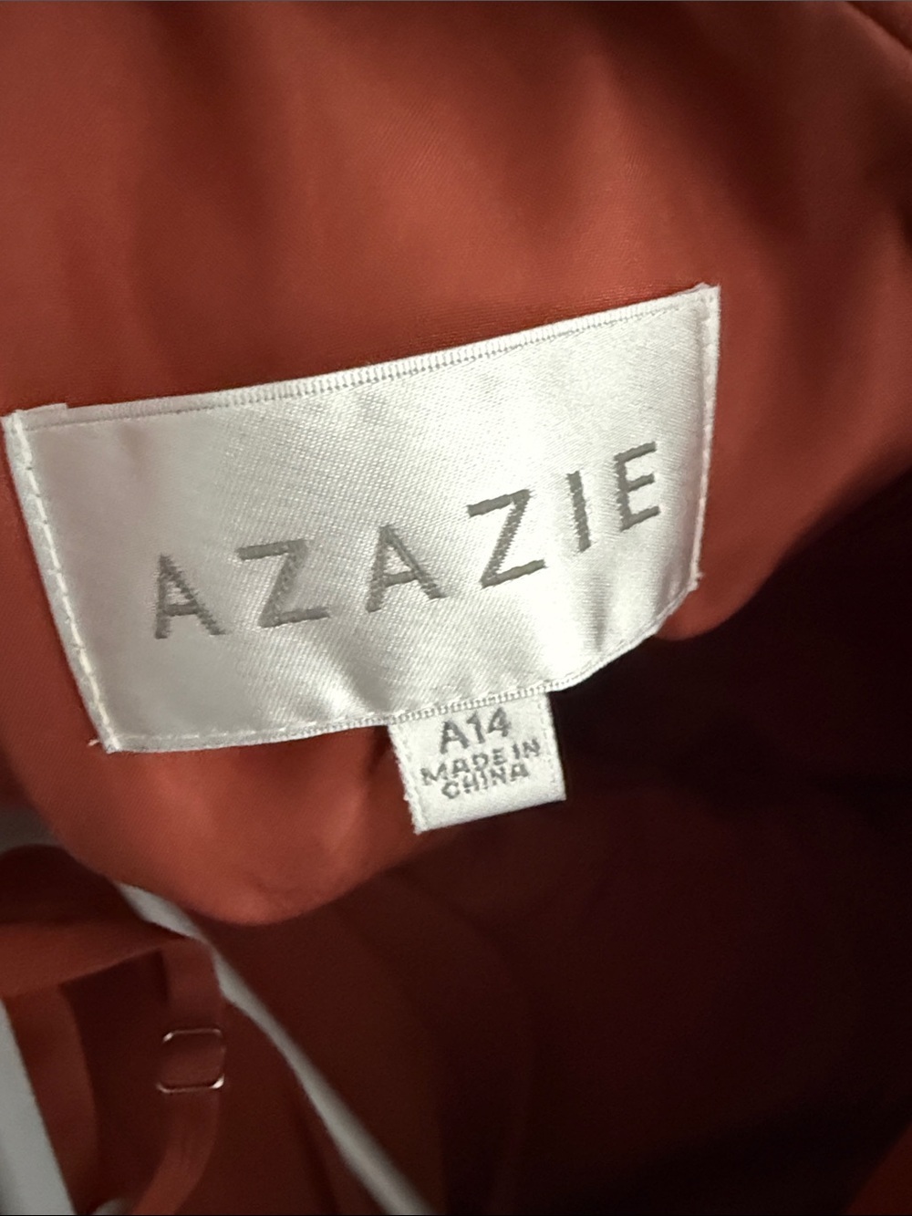 NWT Azazie Auburn Deandra Draped Spaghetti-Strap Bridesmaid Dress - Picture 4 of 4